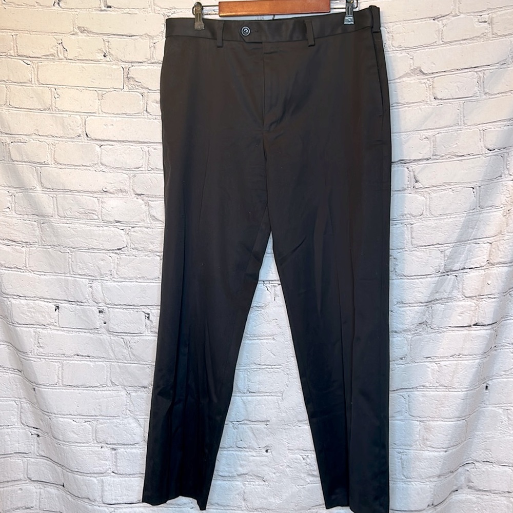 Perry Ellis Black Flat Front Pants Size 34x29 Excellent Condition